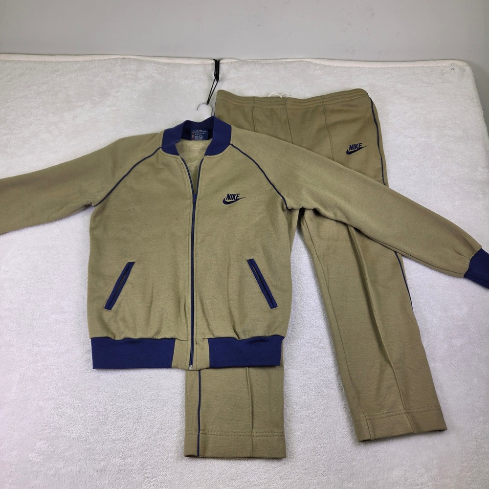 Vintage Nike Blue Tag Tracksuit Set Olive Navy Blue Full Zip Jacket Pants M